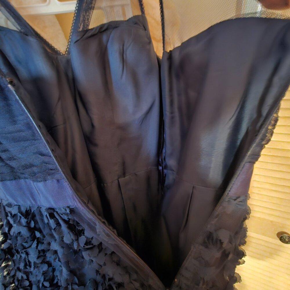 Adrianna Papell Floral Embroidered Illusion Gown - Picture 12 of 16